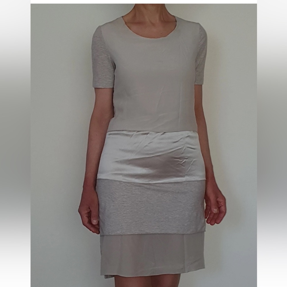 Elegant Brown and Tan Dress